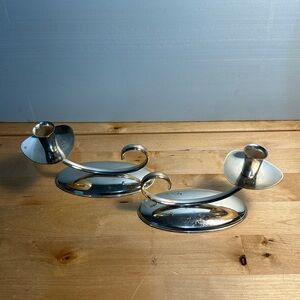 Carl Deffner Silverplated Candle Holders Esslingen/N. Germany